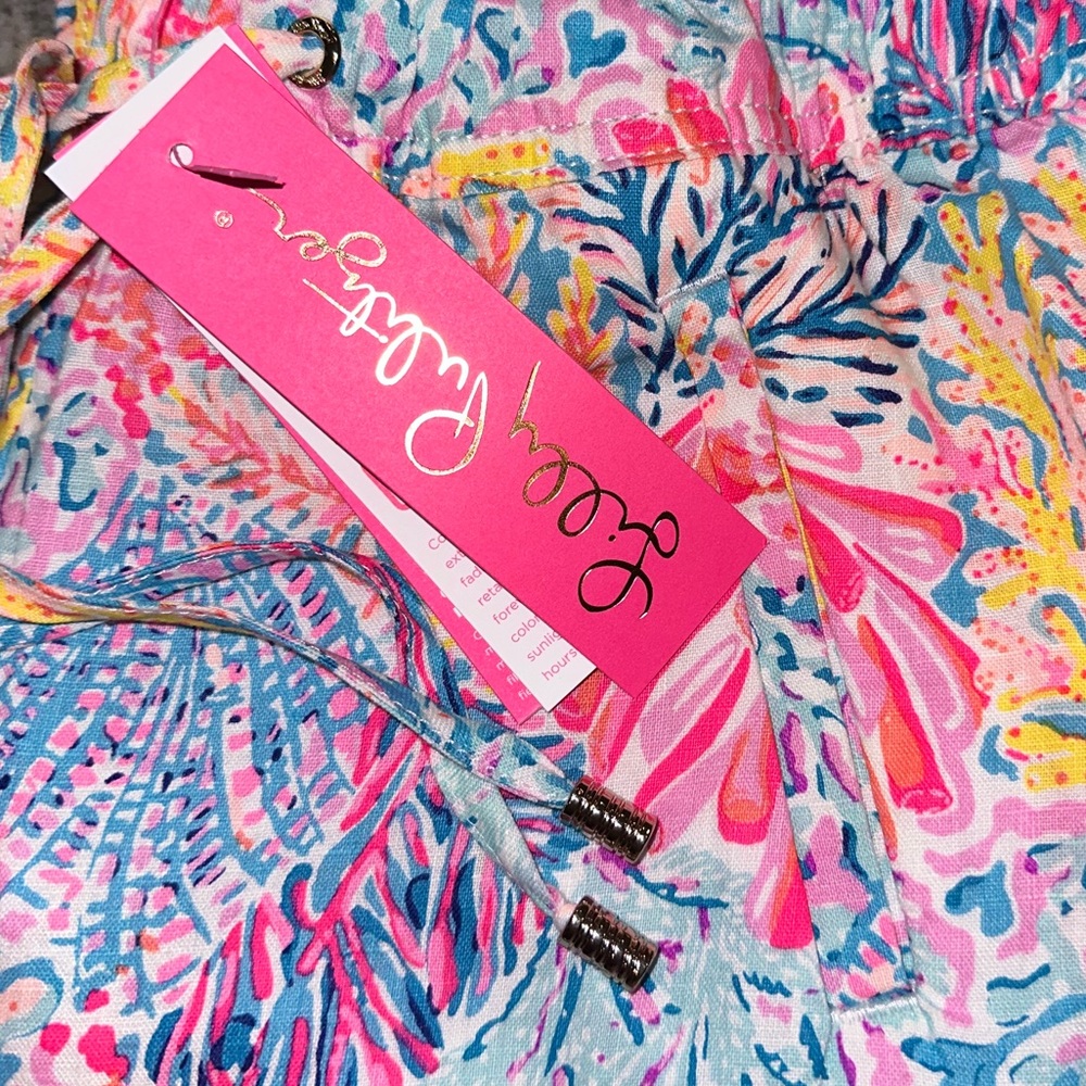 ✨NWT✨ Lilly Pulitzer 31" Taron Mid-Rise Linen Pant - Multi Splashdance Size XS - Picture 6 of 9